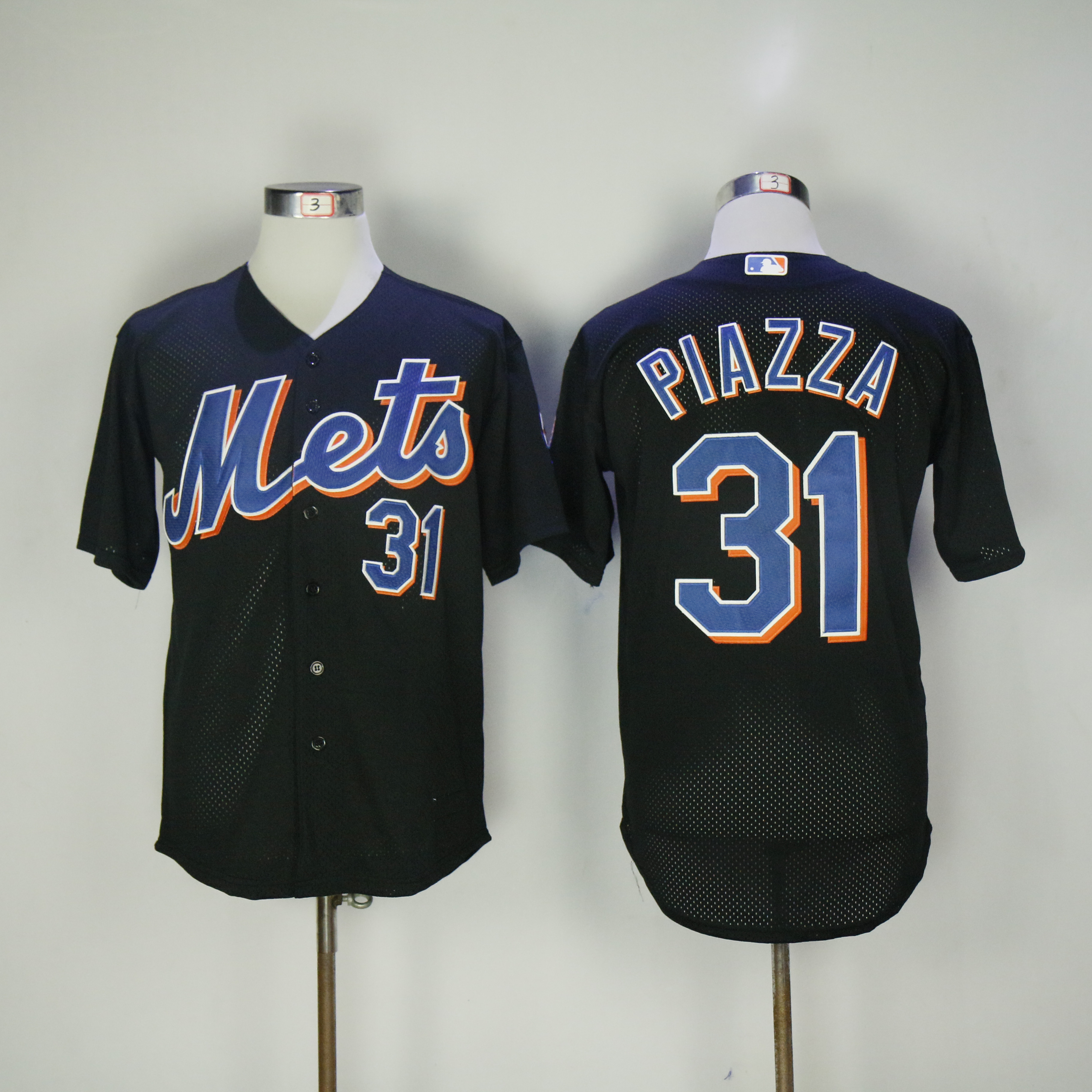 Men's New York Mets #31 Mike Piazza Black 2000 BP Stitched ...