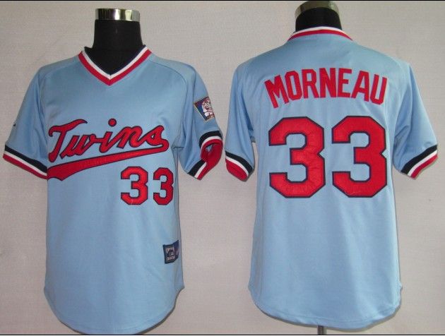 Twins #33 Justin Morneau Light Blue Cooperstown Throwback ...