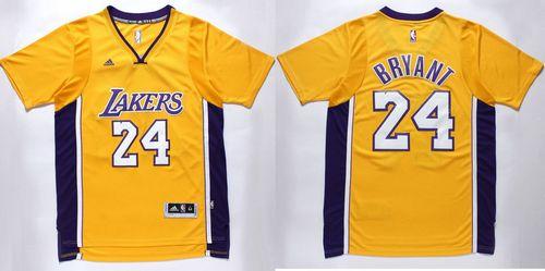 Lakers #24 Kobe Bryant Gold Short Sleeve Stitched NBA Jersey [NBA_Los_Angeles_Lakers_100] - $23. 