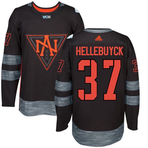 Team North America #37 Connor Hellebuyck Black 2016 World Cup Stitched NHL Jersey