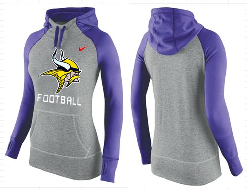 Women's Nike Minnesota Vikings Performance Hoodie Grey & Purple_1 [Nike_Women_NFL_Vikings_99049 